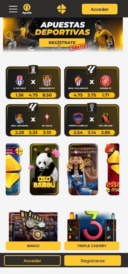 Apuestas deportivas y casino online en la aplicación MiCasino Perú