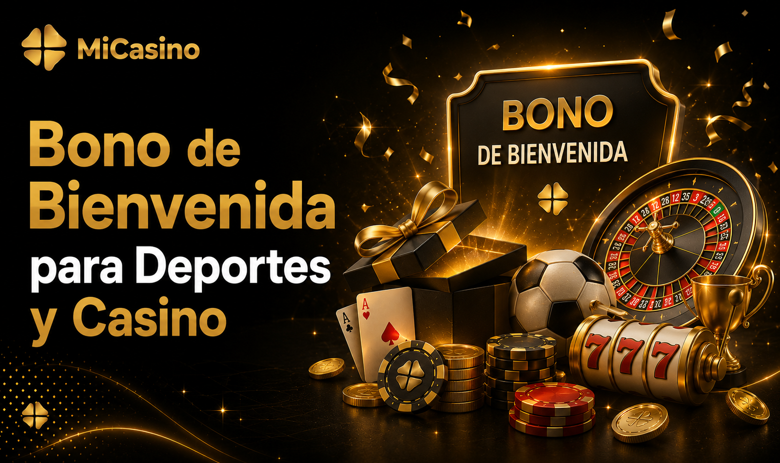 Bono de bienvenida MiCasino para deportes y casino de nuevos usuarios
