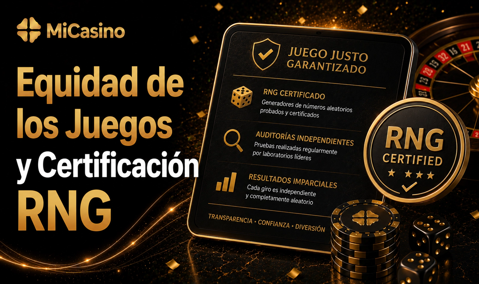 Equidad de juegos MiCasino y certificación RNG para resultados transparentes
