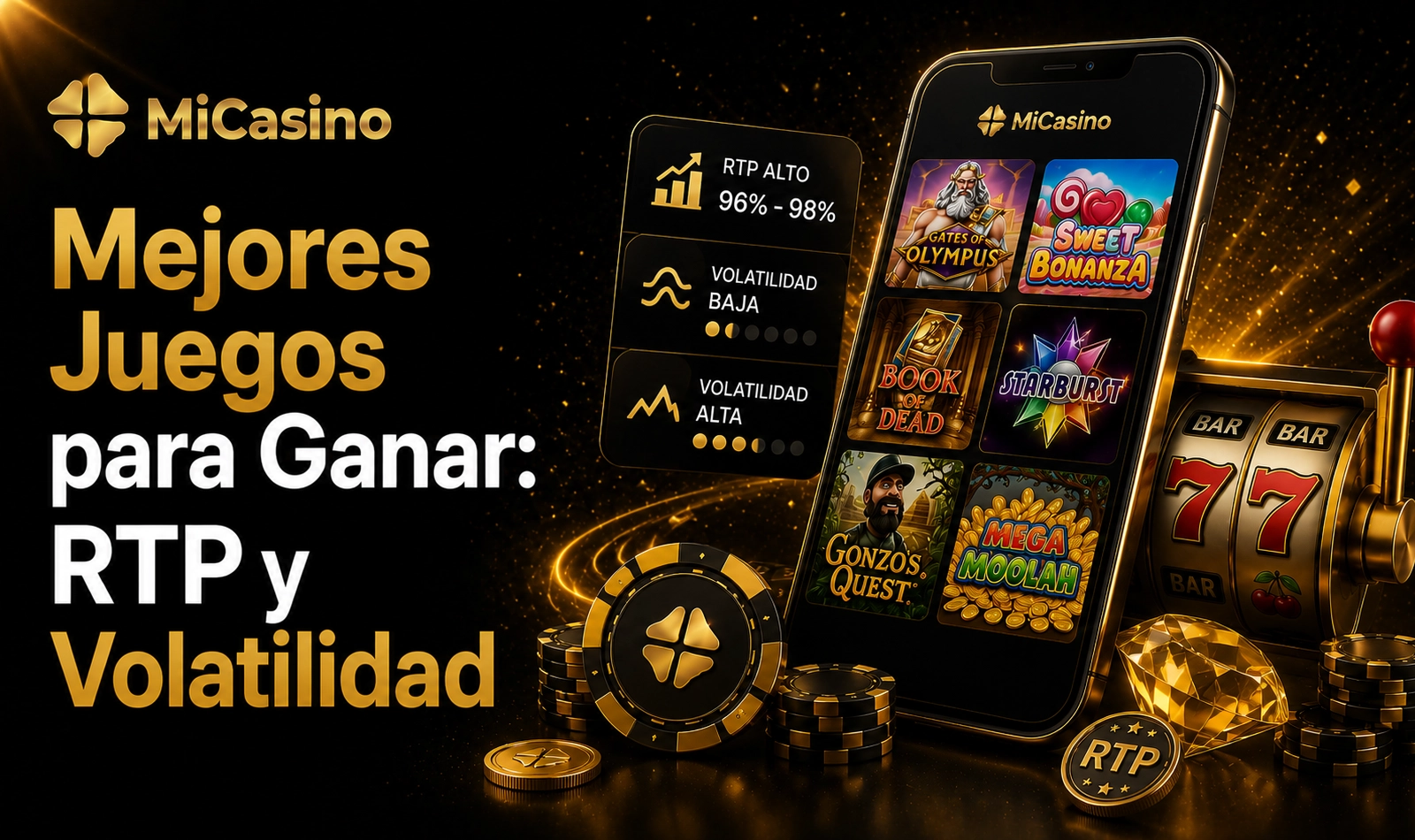 Juegos con RTP y volatilidad explicados para elegir mejor en MiCasino
