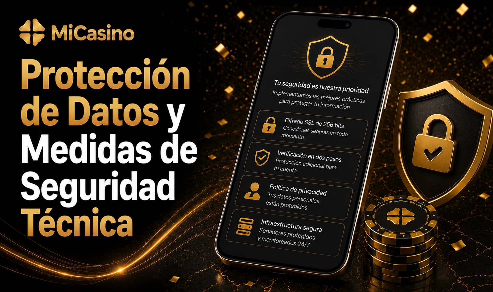 Protección de datos MiCasino con medidas de seguridad técnica para jugadores
